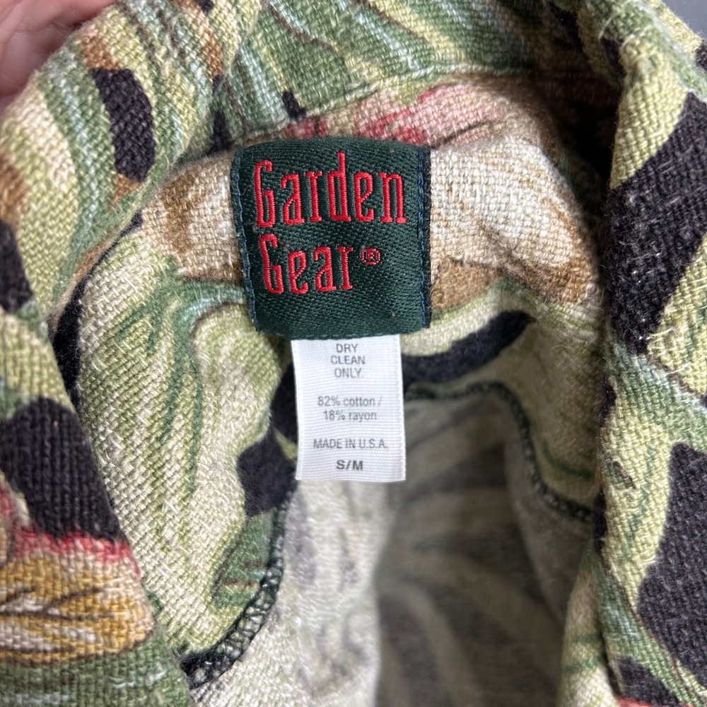 Garden Gear Jacket Womens S/M Black Tropical Floral Tapestry Button Front Blazer - Picture 7 of 8